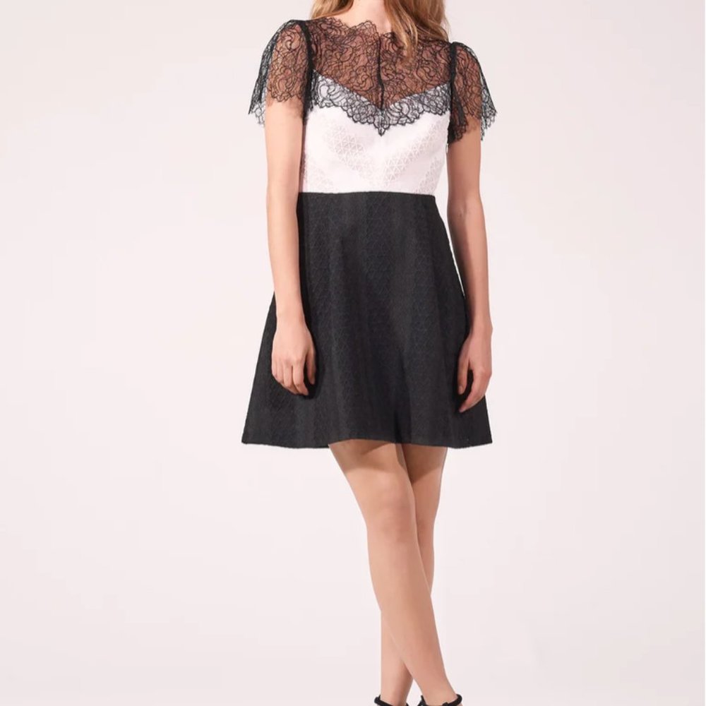 Sandro Two Tone Lace Dress